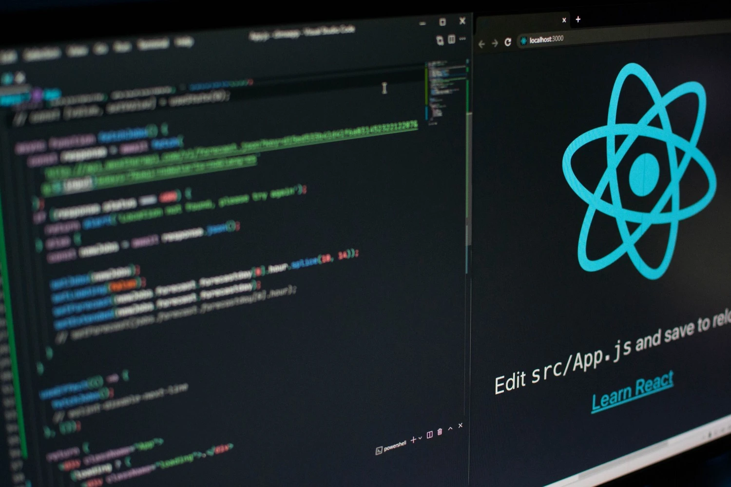 Code editor on a monitor — build your own CRA template